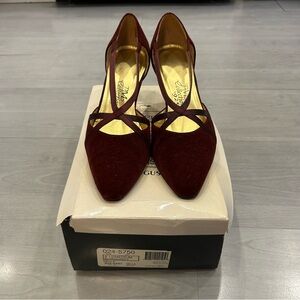 Vintage PM Collection by 925 Burgundy Suede Women’s Sz 8.5 Medium Pumps w/ Box